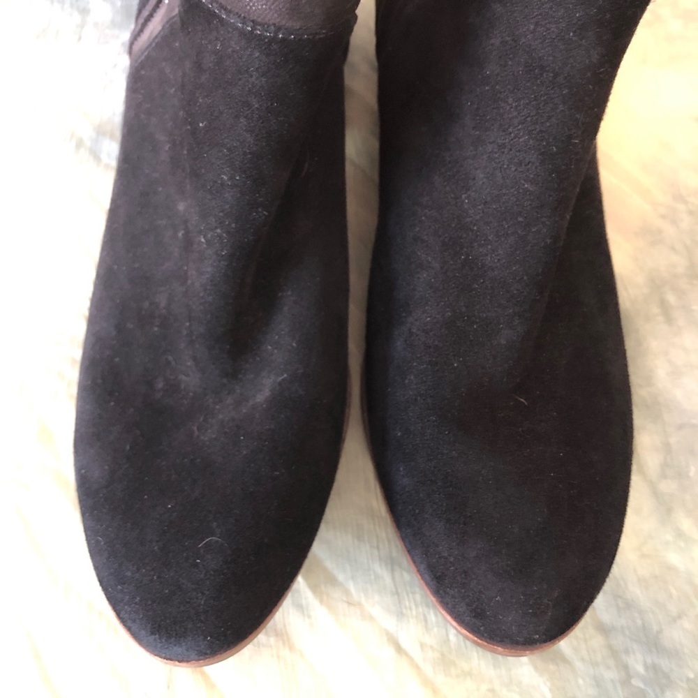 Sam Edelman black suede and leather low ankle boot size 8 - Picture 2 of 6